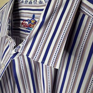Robert Graham Men's Multicolored Striped Button Up Shirt